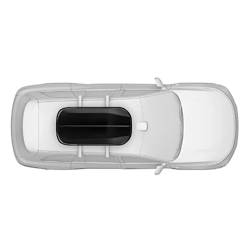 Woods roof rack cargo box shown from above on vehicle roof