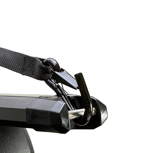 Yakima HD Bar heavy-duty aluminum crossbars angled view showing rugged black powder coat finish