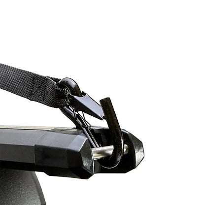 Yakima HD Bar heavy-duty aluminum crossbars angled view showing rugged black powder coat finish