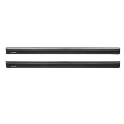 Yakima JetStream aerodynamic black aluminum crossbars in side-by-side display