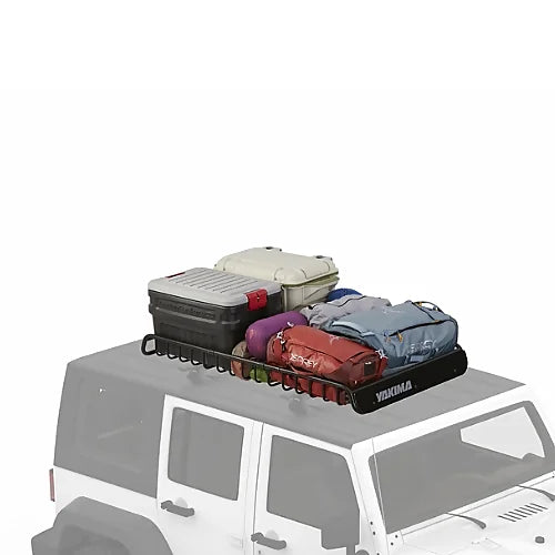 Yakima LoadWarrior Extension loaded with gear on Jeep roof