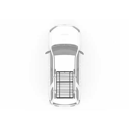 Top-down view of Yakima LoadWarrior Extension mounted on SUV roof