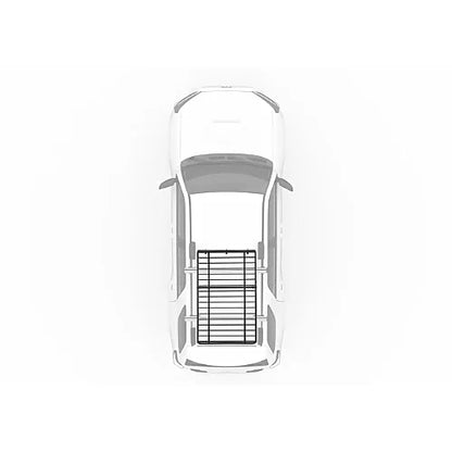 Top-down view of Yakima LoadWarrior Extension mounted on SUV roof