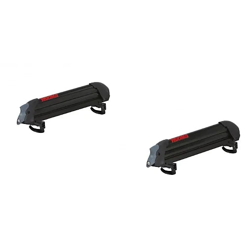 Pair of Yakima ReelDeal fishing rod mount units shown side by side for roof rack installation
