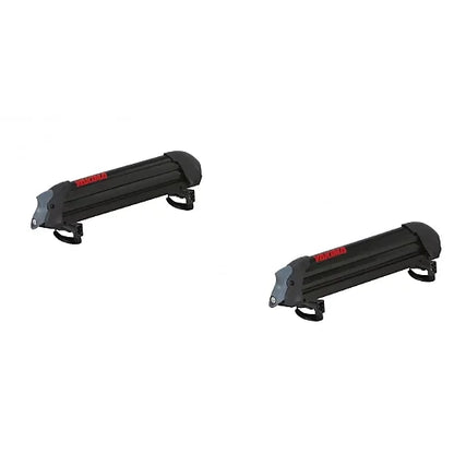 Pair of Yakima ReelDeal fishing rod mount units shown side by side for roof rack installation