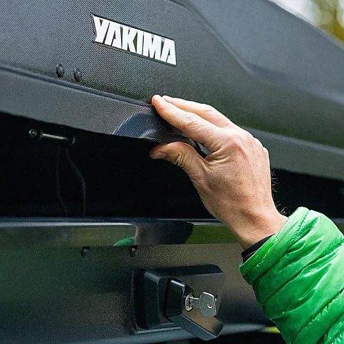 Close-up of Yakima SkyBox NX Skinny handle with Yakima branding