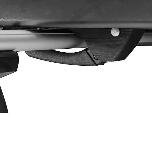 Undermount clamp showing Yakima SkyBox NX Skinny roof box attachment system