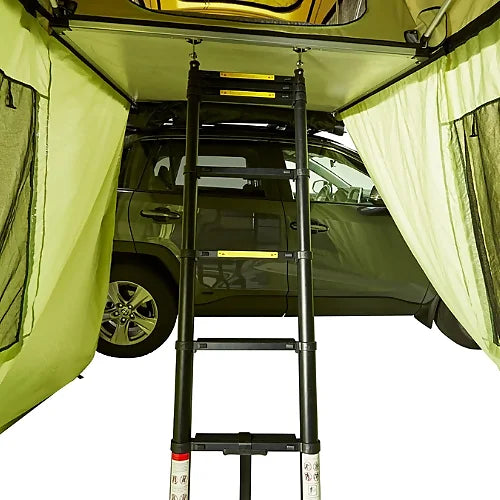 View from inside Yakima SkyRise HD Annex showing access ladder to car