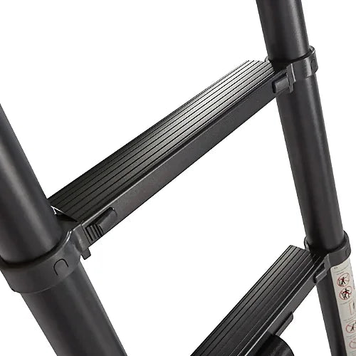 Close-up of Yakima SkyRise HD rooftop tent collapsible ladder with wide steps