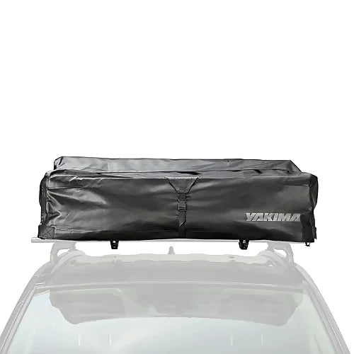 Front view of Yakima SkyRise SL rooftop tent folded inside black softshell cover